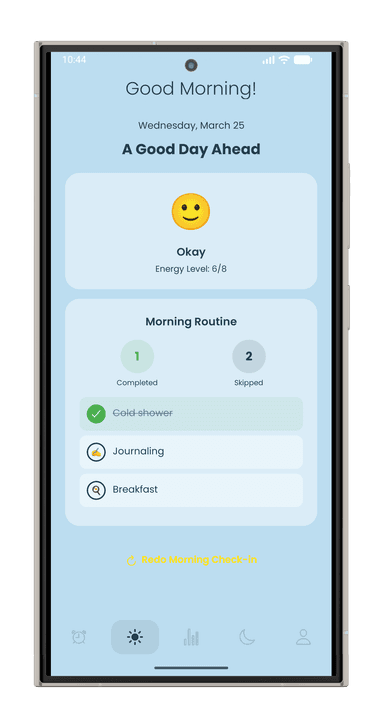 Android morning routine (light mode)